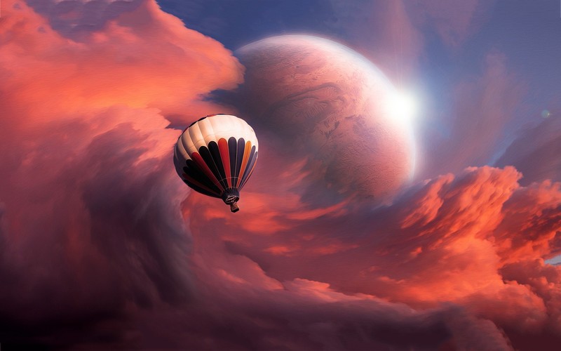 balloon, flight, fantasy