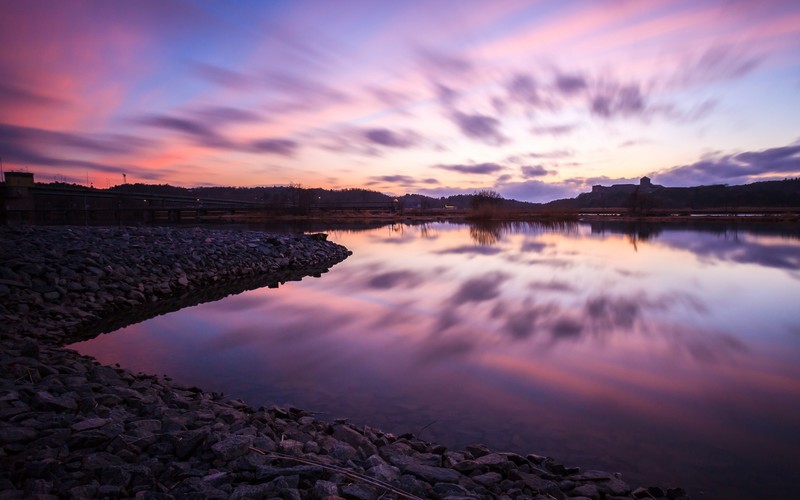 twilight, reflections, nature