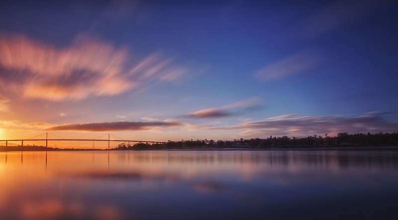 sunrise, morning, river, clyde river, nature