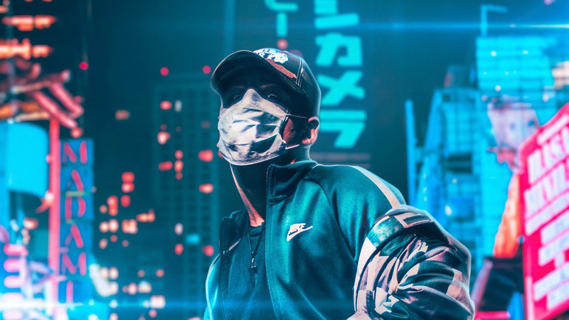 hat, artist, artwork, digital art, hd, 4k, neon
