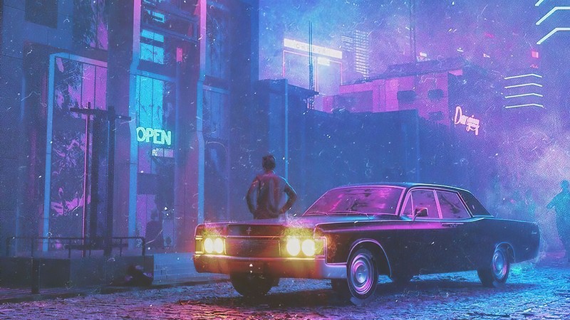 synthwave, retrowave, retro, artist, artwork, digital art, hd, 4k