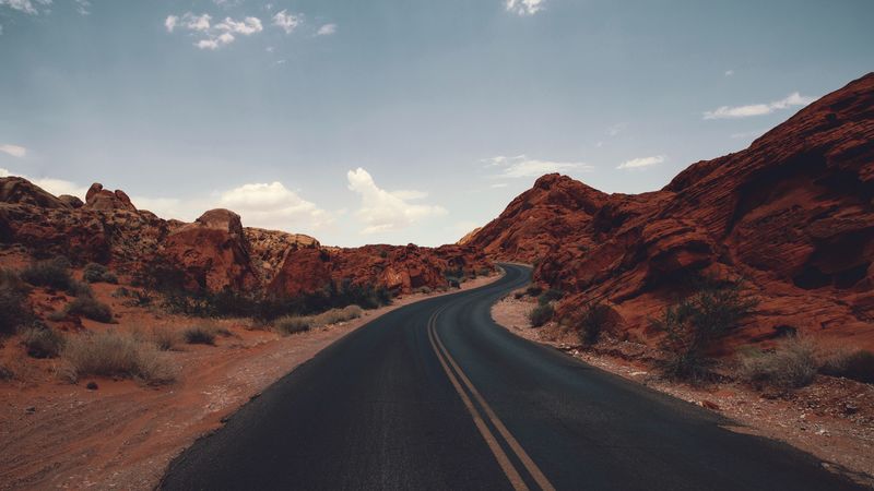 road, marking, prairies, distance, usa, 4k