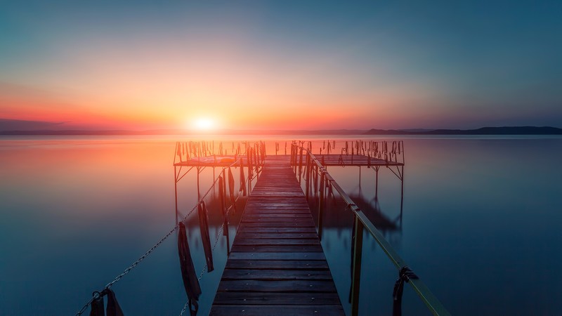pier, landscape, nature, hd, 4k, sunset, evening