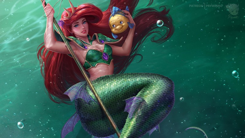 the little mermaid, movies, animated movies, 4k, hd, mermaid, deviantart