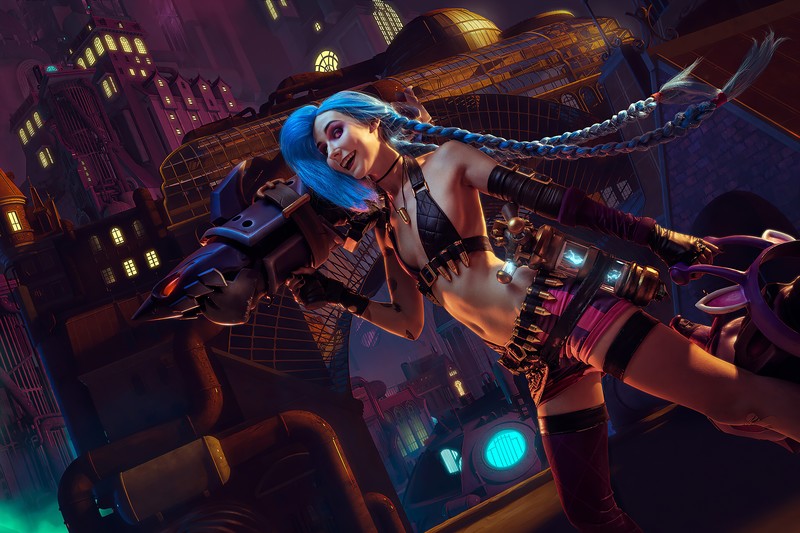 jinx league of legends, league of legends, games, hd, 4k, cosplay, artstation
