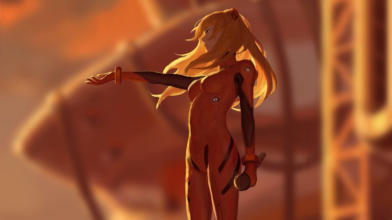 asuka langley soryu, neon genesis evangelion, anime girl, anime, hd, artist, artwork, digital art, 4k, artstation