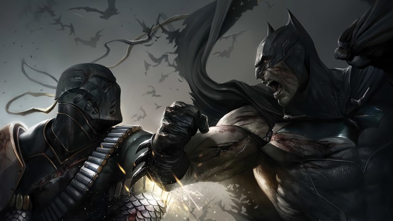 batman, deathstroke, superheroes, artwork, hd, 4k, artstation