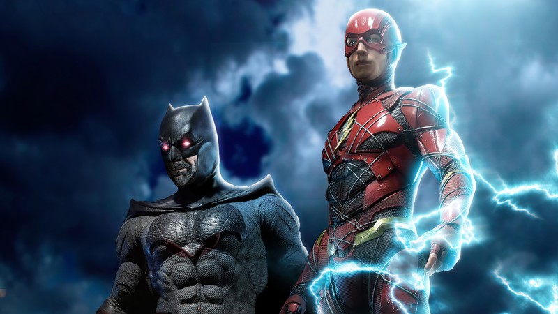 batman, flash, superheroes, artwork, hd