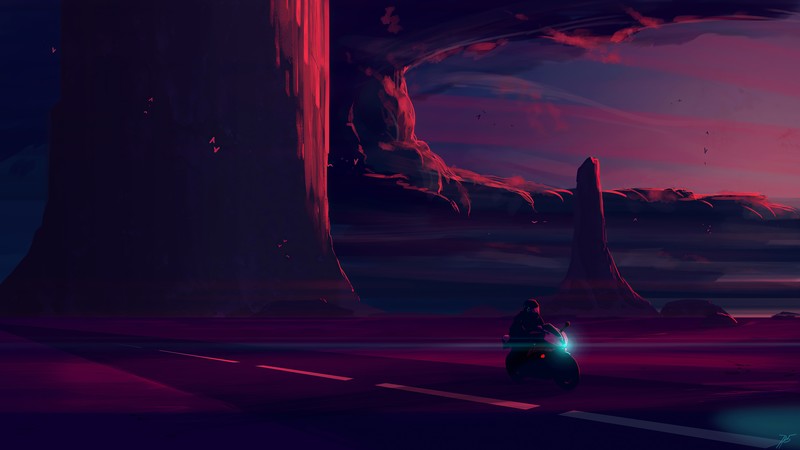 biker, artist, artwork, digital art, hd, 4k, 5k, deviantart