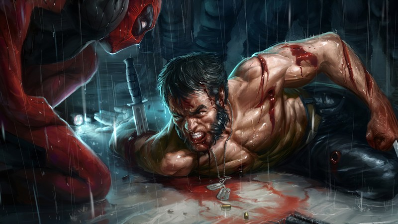 deadpool, wolverine, superheroes, artwork, hd, artstation
