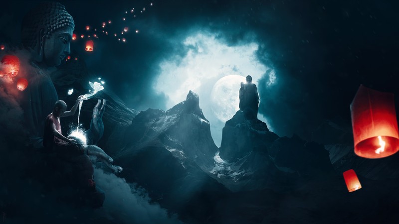 buddha, artist, artwork, digital art, hd, 4k, 5k, deviantart