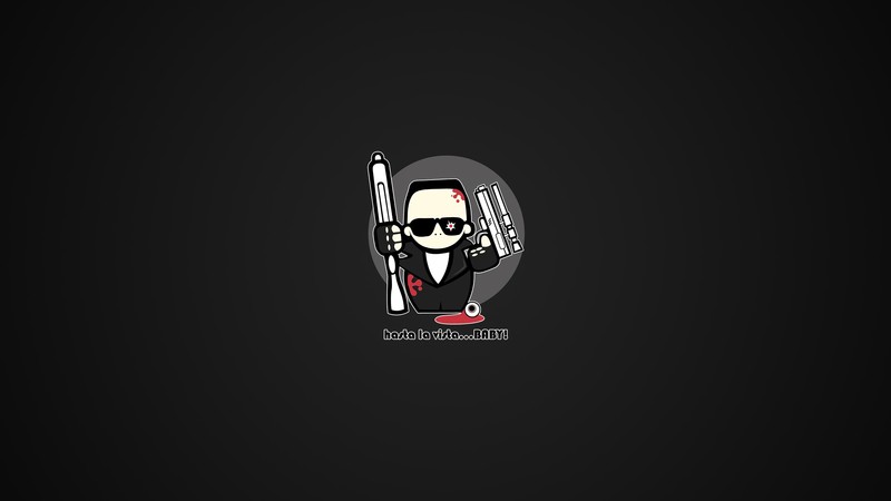 terminator, minimalism, minimalist, artist, artwork, digital art, hd, 4k, dark, black