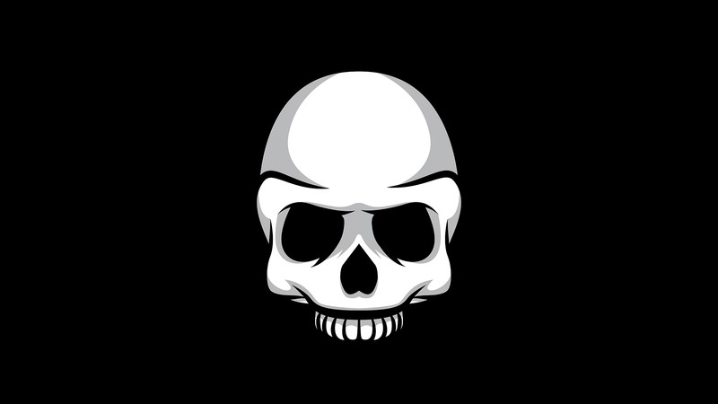 skull, minimalism, minimalist, hd, 4k, dark, black, artist, artwork, digital art