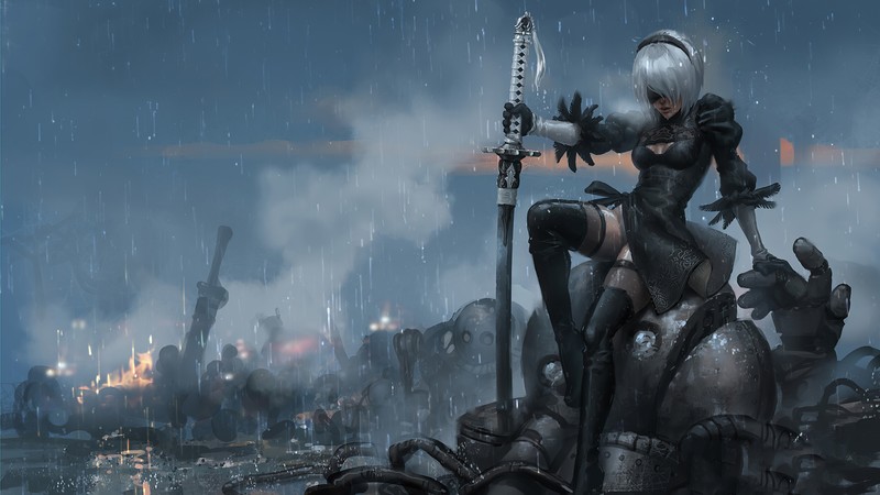 nier automata, games, hd, artist, artwork, digital art, artstation, 4k