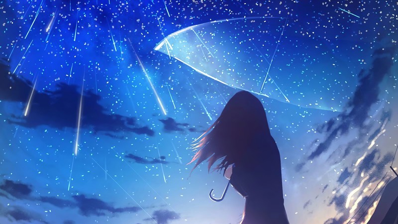 anime girl, anime, artist, artwork, digital art, hd, 4k, umbrella, rain