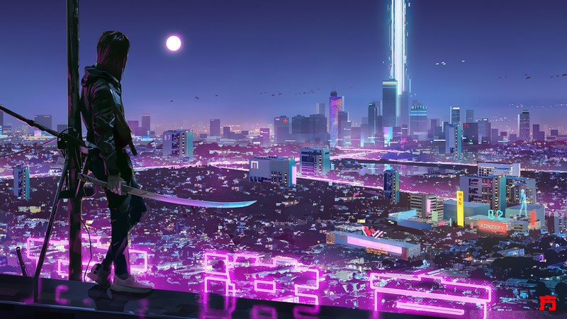 neon, cyberpunk, artist, artwork, digital art, hd, 4k, artstation