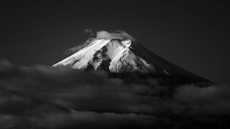 mount fuji, mountains, nature, hd, photography, 4k, monochrome, black and white