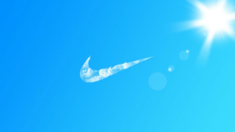 nike, logo, clouds, hd, 4k