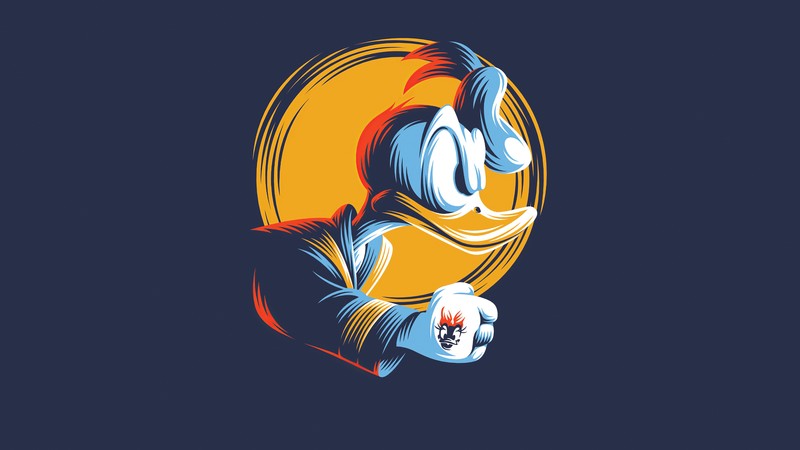 donald duck, cartoons, hd, artist, artwork, digital art, 4k, minimalism, minimalist, behance