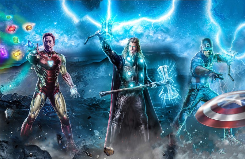 iron man, thor, captain america, superheroes, artwork, hd, 4k, art