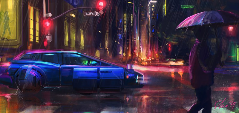 artist, artwork, digital art, hd, 4k, rain, artstation
