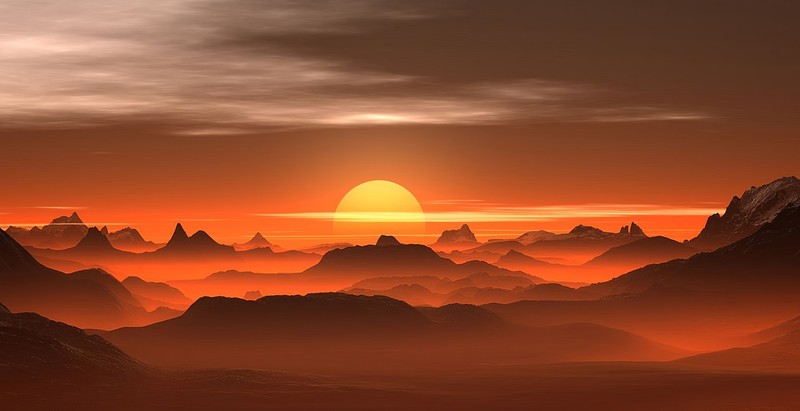 sunset, desert, artist, artwork, digital art, hd, 4k