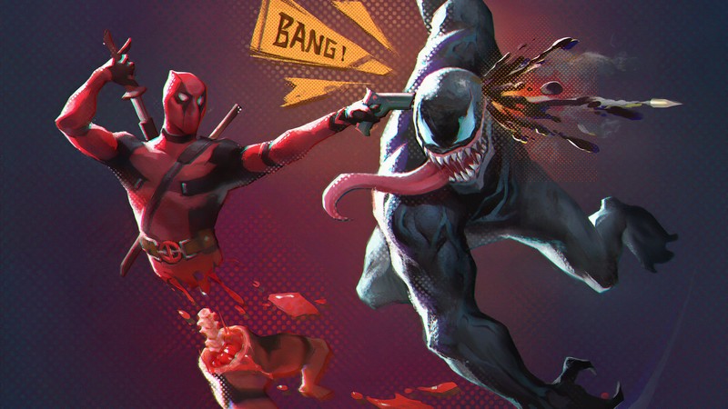 deadpool, venom, hd, 4k, superheroes, artwork, art