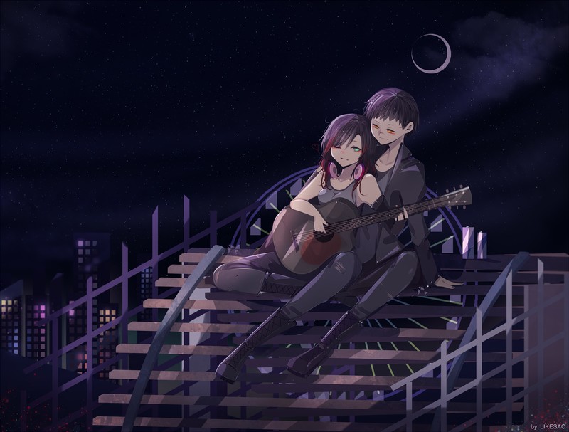 anime girl, anime boy, love, artist, artwork, digital art, hd, 4k, deviantart