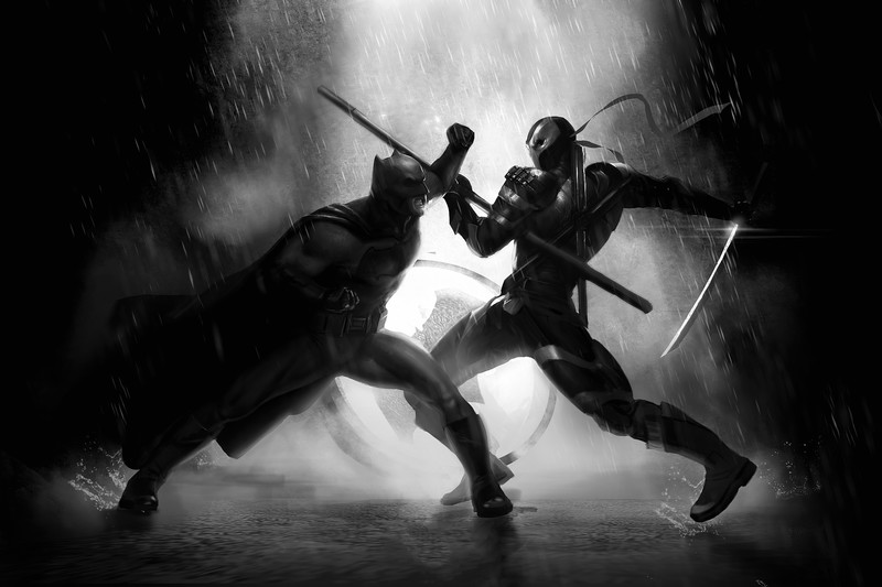 batman, hd, 4k, superheroes, digital art, artwork, deathstroke