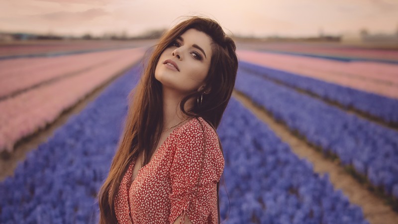 girls, model, hd, field, 4k