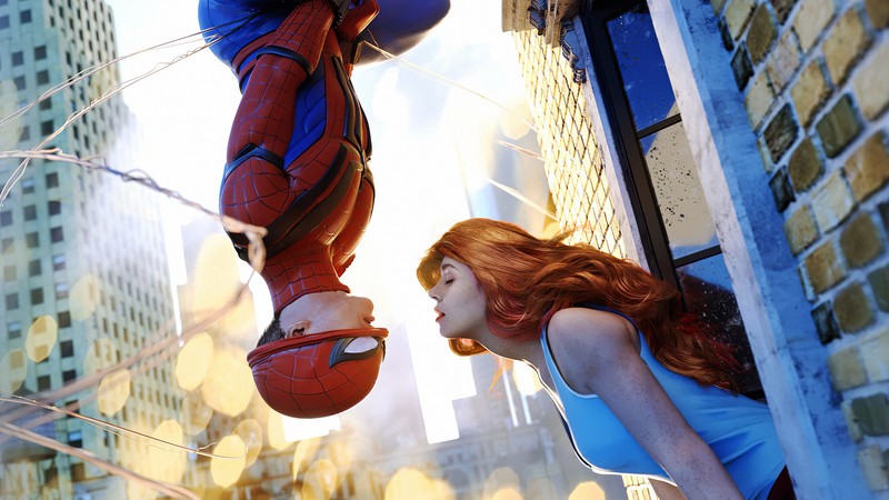 superheroes, hd, artwork, spiderman, love, couple