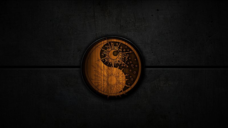 sun, moon, symbol, day, night, harmony, 4k