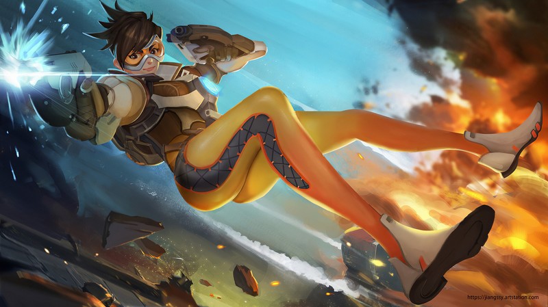 tracer overwatch, overwatch, games, artist, artwork, digital art, hd, 4k