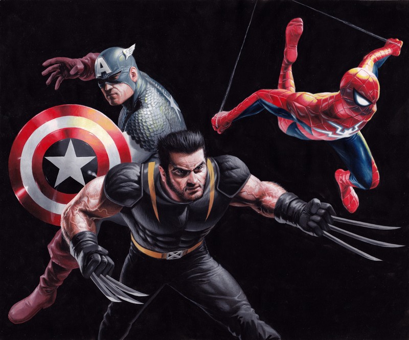 wolverine, hd, 4k, superheroes, artwork, spiderman