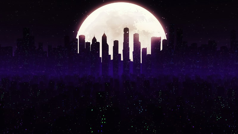 skyline, cityscape, minimalism, minimalist, artist, artwork, digital art, hd, 4k