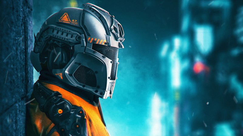 helmet, artist, artwork, digital art, hd, 4k