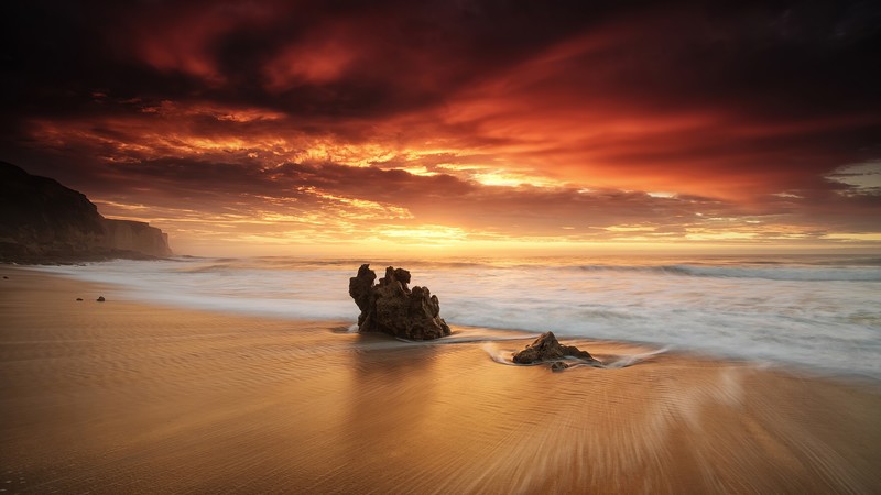 waves, beach, long exposure, nature, hd, 4k