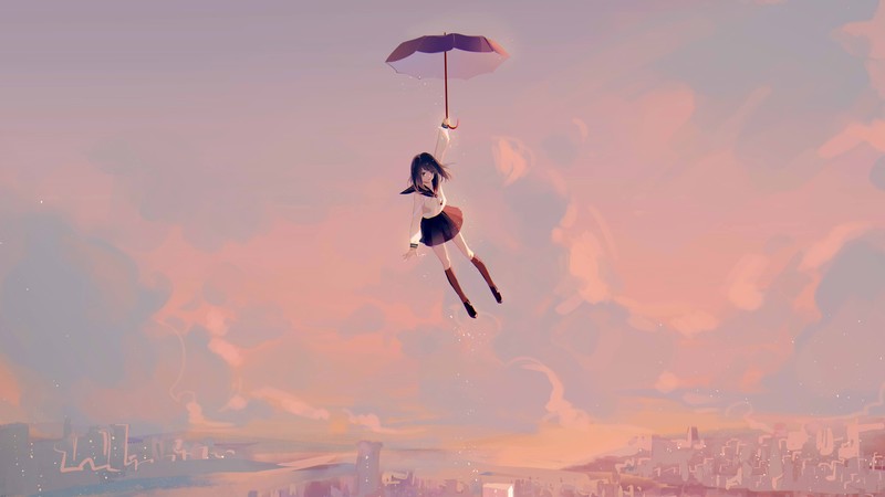 anime girl, anime, artist, artwork, digital art, hd, 4k, umbrella
