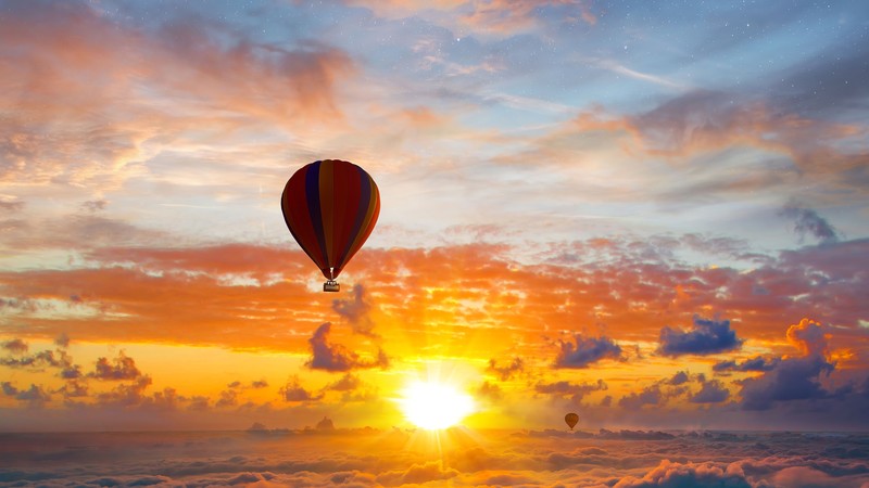 air balloon, clouds, hd, photography, 4k