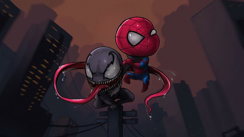spiderman, venom, hd, superheroes, artist, artwork