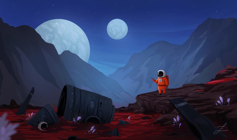 astronaut, artist, artwork, digital art, hd, 4k, artstation