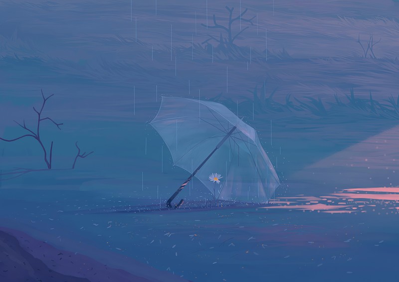 umbrella, artist, artwork, digital art, hd, 4k, artstation