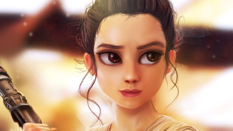 rey, star wars, artwork, hd, digital art, artist, artstation, 4k