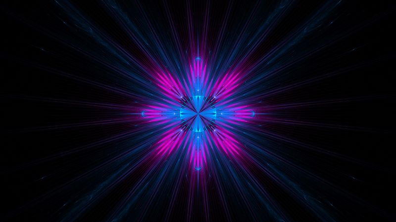 fractal, rays, shine, abstraction, 4k