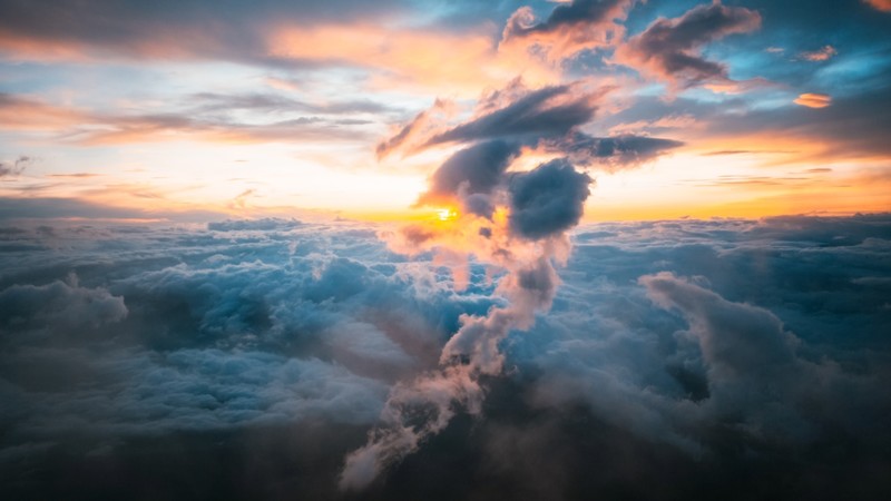mount fuji, clouds, sunrise, nature, hd