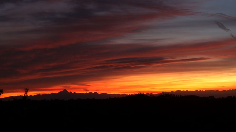 dusk, dark, mountains, hills, horizon, 4k
