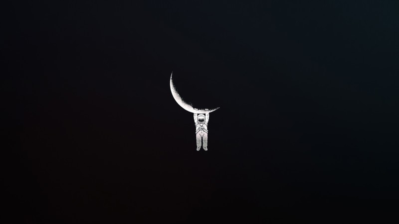 astronaut, artist, artwork, digital art, hd, minimalism, minimalist, moon, 4k, dark, black