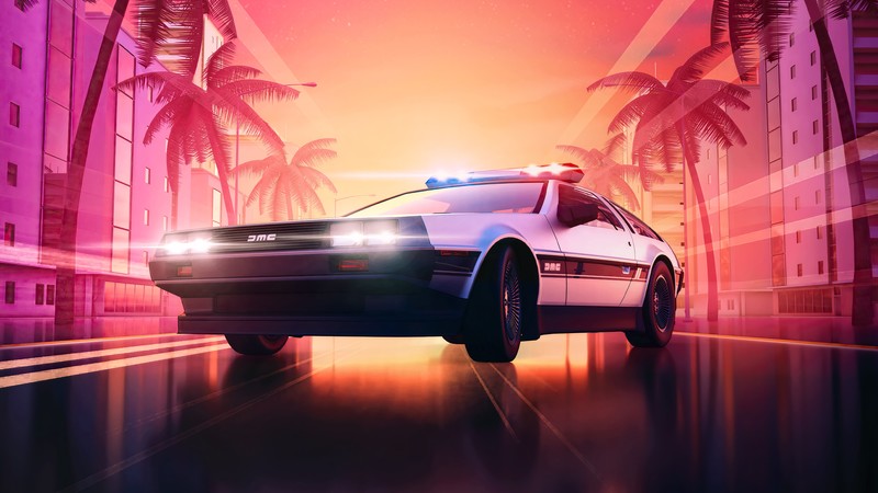 delorean, cars, hd, artist, artwork, digital art, 4k