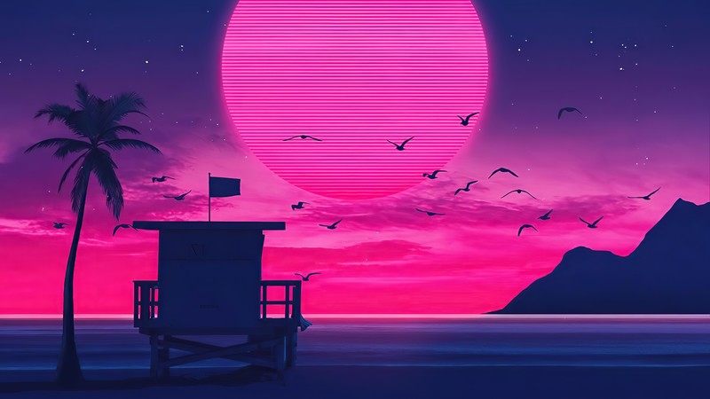 retrowave, artist, artwork, digital art, hd, 4k