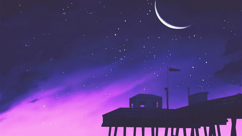 pier, house, artist, artwork, digital art, hd, 4k
